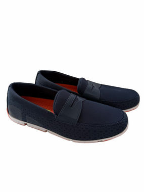 SWIMS Breeze Men’s Penny Loafers Boat Shoes Size 9 Navy Orange White NEW